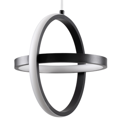 GLOBOSTAR® ALICE 61055 Μοντέρνο Κρεμαστό Φωτιστικό Οροφής LED 20W 2400lm 300° AC 220-240V IP20 Ρυθμιζόμενο Λευκό CCT με On/Off 2700K/4500K/6000K - Lumileds SMD Chip - Μαύρο Ματ - Μ25 x Π22 x Υ25cm - 3 Χρόνια Εγγύηση