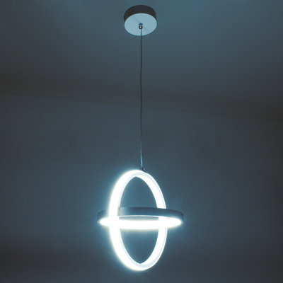 GLOBOSTAR® ALICE 61056 Μοντέρνο Κρεμαστό Φωτιστικό Οροφής LED 20W 2400lm 300° AC 220-240V IP20 Ρυθμιζόμενο Λευκό CCT με On/Off 2700K/4500K/6000K - Lumileds SMD Chip - Λευκό Ματ - Μ25 x Π22 x Υ25cm - 3 Χρόνια Εγγύηση