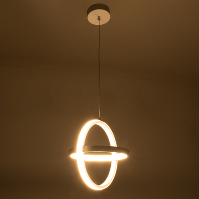 GLOBOSTAR® ALICE 61056 Μοντέρνο Κρεμαστό Φωτιστικό Οροφής LED 20W 2400lm 300° AC 220-240V IP20 Ρυθμιζόμενο Λευκό CCT με On/Off 2700K/4500K/6000K - Lumileds SMD Chip - Λευκό Ματ - Μ25 x Π22 x Υ25cm - 3 Χρόνια Εγγύηση