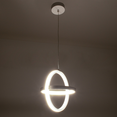 GLOBOSTAR® ALICE 61056 Μοντέρνο Κρεμαστό Φωτιστικό Οροφής LED 20W 2400lm 300° AC 220-240V IP20 Ρυθμιζόμενο Λευκό CCT με On/Off 2700K/4500K/6000K - Lumileds SMD Chip - Λευκό Ματ - Μ25 x Π22 x Υ25cm - 3 Χρόνια Εγγύηση