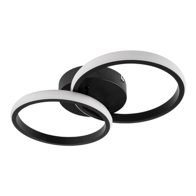 GLOBOSTAR® CORA 61058 Μοντέρνο Φωτιστικό Οροφής LED 18W 2160lm 300° AC 220-240V IP20 Ρυθμιζόμενο Λευκό CCT με On/Off 2700K/4500K/6000K - Lumileds SMD Chip - Μαύρο Ματ - Μ36 x Π20.5 x Υ7cm - 3 Χρόνια Εγγύηση