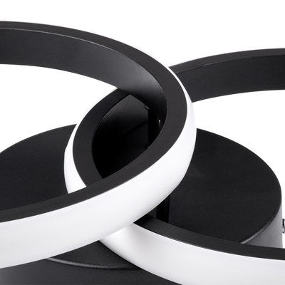 GLOBOSTAR® CORA 61058 Μοντέρνο Φωτιστικό Οροφής LED 18W 2160lm 300° AC 220-240V IP20 Ρυθμιζόμενο Λευκό CCT με On/Off 2700K/4500K/6000K - Lumileds SMD Chip - Μαύρο Ματ - Μ36 x Π20.5 x Υ7cm - 3 Χρόνια Εγγύηση