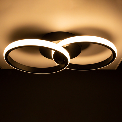 GLOBOSTAR® CORA 61058 Μοντέρνο Φωτιστικό Οροφής LED 18W 2160lm 300° AC 220-240V IP20 Ρυθμιζόμενο Λευκό CCT με On/Off 2700K/4500K/6000K - Lumileds SMD Chip - Μαύρο Ματ - Μ36 x Π20.5 x Υ7cm - 3 Χρόνια Εγγύηση