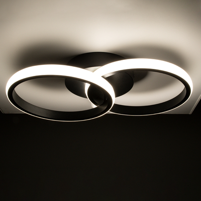 GLOBOSTAR® CORA 61058 Μοντέρνο Φωτιστικό Οροφής LED 18W 2160lm 300° AC 220-240V IP20 Ρυθμιζόμενο Λευκό CCT με On/Off 2700K/4500K/6000K - Lumileds SMD Chip - Μαύρο Ματ - Μ36 x Π20.5 x Υ7cm - 3 Χρόνια Εγγύηση