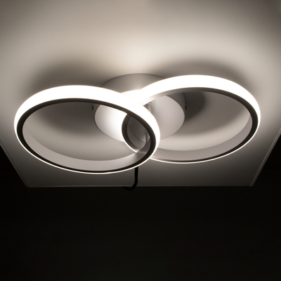GLOBOSTAR® CORA 61059 Μοντέρνο Φωτιστικό Οροφής LED 18W 2160lm 300° AC 220-240V IP20 Ρυθμιζόμενο Λευκό CCT με On/Off 2700K/4500K/6000K - Lumileds SMD Chip - Λευκό Ματ - Μ36 x Π20.5 x Υ7cm - 3 Χρόνια Εγγύηση