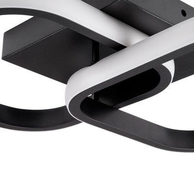 GLOBOSTAR® NORA 61061 Μοντέρνο Φωτιστικό Οροφής LED 22W 2640lm 300° AC 220-240V IP20 Ρυθμιζόμενο Λευκό CCT με On/Off 2700K/4500K/6000K - Lumileds SMD Chip - Μαύρο Ματ - Μ40 x Π24 x Υ7cm - 3 Χρόνια Εγγύηση