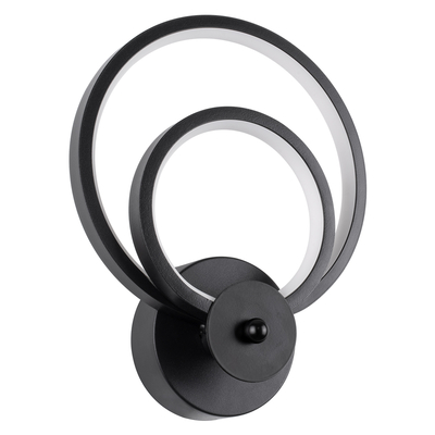 GLOBOSTAR® FREDDIE 61076 Μοντέρνο Φωτιστικό Τοίχου - Απλίκα LED 15W 1800lm 300° AC 220-240V IP20 Ρυθμιζόμενο Λευκό CCT με On/Off 2700K/4500K/6000K - Lumileds SMD Chip - Μαύρο Ματ - Μ20 x Π7.5 x Υ25cm - 3 Χρόνια Εγγύηση