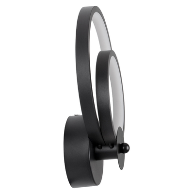 GLOBOSTAR® FREDDIE 61076 Μοντέρνο Φωτιστικό Τοίχου - Απλίκα LED 15W 1800lm 300° AC 220-240V IP20 Ρυθμιζόμενο Λευκό CCT με On/Off 2700K/4500K/6000K - Lumileds SMD Chip - Μαύρο Ματ - Μ20 x Π7.5 x Υ25cm - 3 Χρόνια Εγγύηση