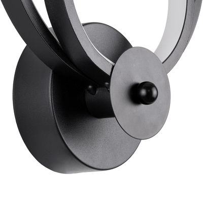 GLOBOSTAR® FREDDIE 61076 Μοντέρνο Φωτιστικό Τοίχου - Απλίκα LED 15W 1800lm 300° AC 220-240V IP20 Ρυθμιζόμενο Λευκό CCT με On/Off 2700K/4500K/6000K - Lumileds SMD Chip - Μαύρο Ματ - Μ20 x Π7.5 x Υ25cm - 3 Χρόνια Εγγύηση