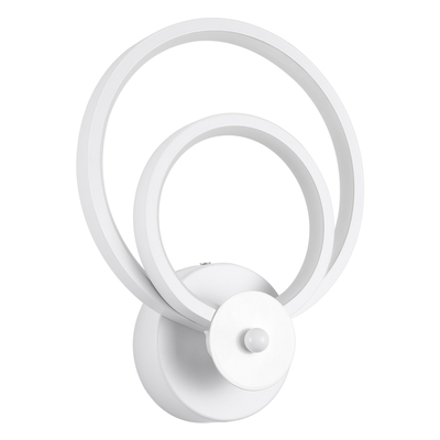 GLOBOSTAR® FREDDIE 61077 Μοντέρνο Φωτιστικό Τοίχου - Απλίκα LED 15W 1800lm 300° AC 220-240V IP20 Ρυθμιζόμενο Λευκό CCT με On/Off 2700K/4500K/6000K - Lumileds SMD Chip - Λευκό Ματ - Μ20 x Π7.5 x Υ25cm - 3 Χρόνια Εγγύηση