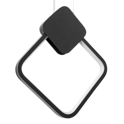 GLOBOSTAR® MARY 61082 Μοντέρνο Κρεμαστό Φωτιστικό Οροφής LED 12W 1440lm 300° AC 220-240V IP20 Ρυθμιζόμενο Λευκό CCT με On/Off 2700K/4500K/6000K - Lumileds SMD Chip - Μαύρο - Μ20 x Π2.3 x Υ28.5cm - 3 Χρόνια Εγγύηση