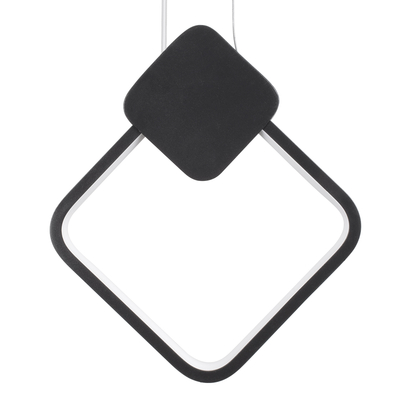 GLOBOSTAR® MARY 61082 Μοντέρνο Κρεμαστό Φωτιστικό Οροφής LED 12W 1440lm 300° AC 220-240V IP20 Ρυθμιζόμενο Λευκό CCT με On/Off 2700K/4500K/6000K - Lumileds SMD Chip - Μαύρο - Μ20 x Π2.3 x Υ28.5cm - 3 Χρόνια Εγγύηση