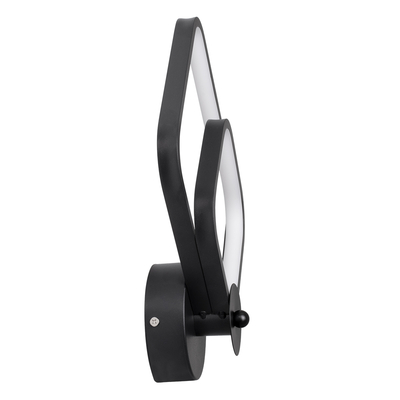 GLOBOSTAR® ANNA 61085 Μοντέρνο Φωτιστικό Τοίχου - Απλίκα LED 15W 1800lm 300° AC 220-240V IP20 Ρυθμιζόμενο Λευκό CCT με On/Off 2700K/4500K/6000K - Lumileds SMD Chip - Μαύρο Ματ - Μ25 x Π8 x Υ30cm - 3 Χρόνια Εγγύηση