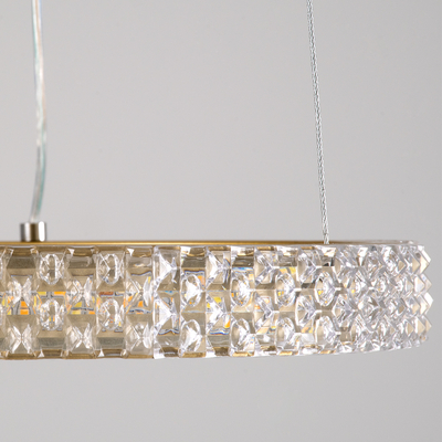 GLOBOSTAR® DIAMOND 61127 Μοντέρνο Κρεμαστό Φωτιστικό Οροφής LED 20W 2356lm 360° AC 220-240V IP20 Ρυθμιζόμενο Λευκό CCT με Χειριστήριο από 2700K έως 6000K Dimmable - Lumileds SMD Chip - Χρυσό Βούρτσας - Μ25 x Π25 x Υ3cm - 3 Χρόνια Εγγύηση