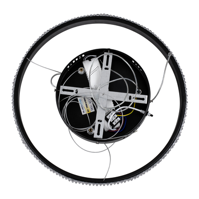 GLOBOSTAR® DIAMOND 61128 Μοντέρνο Κρεμαστό Φωτιστικό Οροφής LED 30W 3513lm 360° AC 220-240V IP20 Ρυθμιζόμενο Λευκό CCT με Χειριστήριο από 2700K έως 6000K Dimmable - Lumileds SMD Chip - Μαύρο Ματ - Μ40 x Π40 x Υ3cm - 3 Χρόνια Εγγύηση