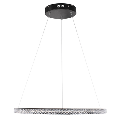 GLOBOSTAR® DIAMOND 61130 Μοντέρνο Κρεμαστό Φωτιστικό Οροφής LED 45W 5230lm 360° AC 220-240V IP20 Ρυθμιζόμενο Λευκό CCT με Χειριστήριο από 2700K έως 6000K Dimmable - Lumileds SMD Chip - Μαυρό Ματ - Μ60 x Π60 x Υ3cm - 3 Χρόνια Εγγύηση