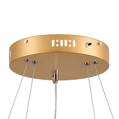 GLOBOSTAR® DIAMOND DUO 61151 Μοντέρνο Κρεμαστό Φωτιστικό Οροφής LED 75W 8743lm 360° AC 220-240V IP20 Ρυθμιζόμενο Λευκό CCT με Χειριστήριο από 2700K έως 6000K Dimmable - Lumileds SMD Chip - Χρυσό Βούρτσας - Μ60 x Π60 x Υ60cm - 3 Χρόνια Εγγύηση