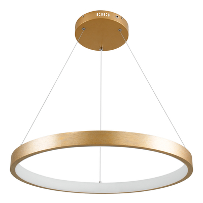 GLOBOSTAR® NEMESIS 61160 Μοντέρνο Κρεμαστό Φωτιστικό Οροφής LED 45W 5230lm 360° AC 220-240V IP20 Ρυθμιζόμενο Λευκό CCT με Χειριστήριο από 2700K έως 6000K Dimmable - Lumileds SMD Chip - Χρυσό Βούρτσας - Μ60 x Π60 x Υ4cm - 3 Χρόνια Εγγύηση