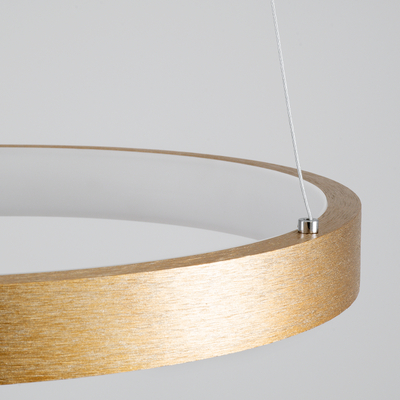 GLOBOSTAR® NEMESIS 61166 Μοντέρνο Κρεμαστό Φωτιστικό Οροφής LED 75W 8743lm 360° AC 220-240V IP20 Ρυθμιζόμενο Λευκό CCT με Χειριστήριο από 2700K έως 6000K Dimmable - Lumileds SMD Chip - Χρυσό Βούρτσας - Μ100 x Π100 x Υ4cm - 3 Χρόνια Εγγύηση