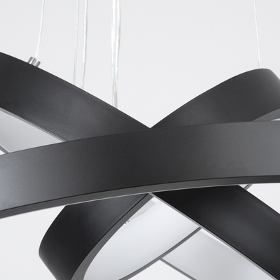 GLOBOSTAR® NEMESIS TRIO 61167 Μοντέρνο Κρεμαστό Φωτιστικό Οροφής LED 100W 12123lm 360° AC 220-240V IP20 Ρυθμιζόμενο Λευκό CCT με Χειριστήριο από 2700K έως 6000K Dimmable - Lumileds SMD Chip - Μαύρο Ματ - Μ60 x Π60 x Υ60cm - 3 Χρόνια Εγγύηση