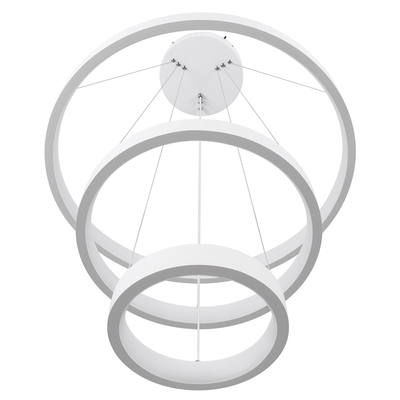 GLOBOSTAR® NEMESIS TRIO 61168 Μοντέρνο Κρεμαστό Φωτιστικό Οροφής LED 100W 12123lm 360° AC 220-240V IP20 Ρυθμιζόμενο Λευκό CCT με Χειριστήριο από 2700K έως 6000K Dimmable - Lumileds SMD Chip - Λευκό Ματ - Μ60 x Π60 x Υ60cm - 3 Χρόνια Εγγύηση