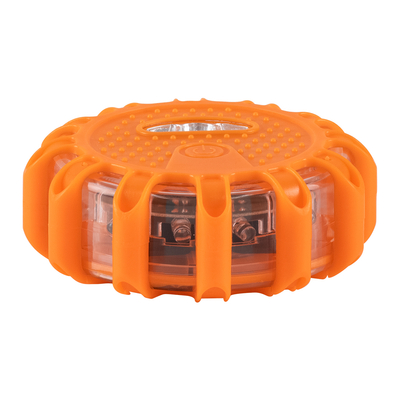 GLOBOSTAR® EMERGENCIA 79697 Φωτιστικό Έκτακτης Ανάγκης για Οχήματα με Μαγνήτη & Φακό LED 2W 140lm 360° DC 5V με 3xAAA Μπαταρίες Αδιάβροχο IP65 Κόκκινο & Ψυχρό Λευκό 6000K - Πορτοκαλί - Μ10 x Π10 x Υ3.5cm - 1 Χρόνο Εγγύηση