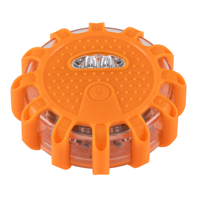 GLOBOSTAR® EMERGENCIA 79697 Φωτιστικό Έκτακτης Ανάγκης για Οχήματα με Μαγνήτη & Φακό LED 2W 140lm 360° DC 5V με 3xAAA Μπαταρίες Αδιάβροχο IP65 Κόκκινο & Ψυχρό Λευκό 6000K - Πορτοκαλί - Μ10 x Π10 x Υ3.5cm - 1 Χρόνο Εγγύηση