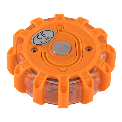 GLOBOSTAR® EMERGENCIA 79697 Φωτιστικό Έκτακτης Ανάγκης για Οχήματα με Μαγνήτη & Φακό LED 2W 140lm 360° DC 5V με 3xAAA Μπαταρίες Αδιάβροχο IP65 Κόκκινο & Ψυχρό Λευκό 6000K - Πορτοκαλί - Μ10 x Π10 x Υ3.5cm - 1 Χρόνο Εγγύηση