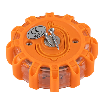 GLOBOSTAR® EMERGENCIA 79697 Φωτιστικό Έκτακτης Ανάγκης για Οχήματα με Μαγνήτη & Φακό LED 2W 140lm 360° DC 5V με 3xAAA Μπαταρίες Αδιάβροχο IP65 Κόκκινο & Ψυχρό Λευκό 6000K - Πορτοκαλί - Μ10 x Π10 x Υ3.5cm - 1 Χρόνο Εγγύηση