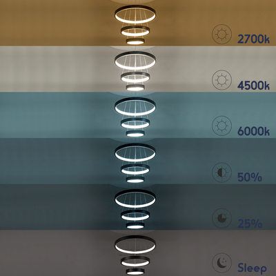 GLOBOSTAR® NEMESIS TRIO 61167-DECO Μοντέρνο Κρεμαστό Φωτιστικό Οροφής LED 100W 12123lm 360° AC 220-240V IP20 Ρυθμιζόμενο Λευκό CCT με Χειριστήριο από 2700K έως 6000K Dimmable - Lumileds SMD Chip - Μαύρο Ματ - Μ60 x Π60 x Υ60cm - 3 Χρόνια Εγγύηση