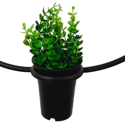 GLOBOSTAR® FLOWERPOT 10001210 Μοντέρνο Κρεμαστό Φωτιστικό Οροφής με Ντουί 1 x E27 AC 220-240V IP20 - Μαύρο & Πράσινο - Μ27 x Π27 x Υ40cm