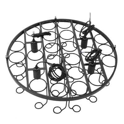 GLOBOSTAR® VINEYARD 10001139 Vintage Κρεμαστό Φωτιστικό Οροφής με Ντουί 4 x E27 AC 220-240V IP20 - Μαύρο & Διάφανο - Μ60 x Π60 x Υ20cm