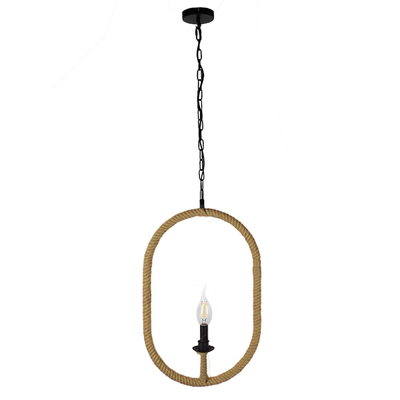 GLOBOSTAR® LINDELL 10001142 Vintage Κρεμαστό Φωτιστικό Οροφής με Ντουί 1 x E14 AC 220-240V IP20 - Μαύρο & Μπεζ - Μ35 x Π10 x Υ53cm