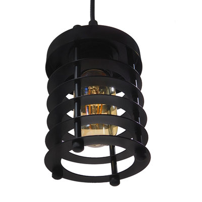 GLOBOSTAR® DARSEY 10001145 Vintage Κρεμαστό Φωτιστικό Οροφής με Ντουί 1 x E27 AC 220-240V IP20 - Μαύρο - Μ10 x Π10 x Υ25cm