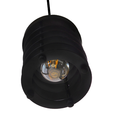 GLOBOSTAR® DARSEY 10001145 Vintage Κρεμαστό Φωτιστικό Οροφής με Ντουί 1 x E27 AC 220-240V IP20 - Μαύρο - Μ10 x Π10 x Υ25cm