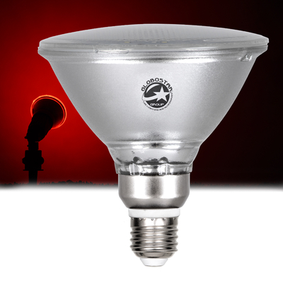 GLOBOSTAR® GARDENPAR 60229 Σποτ E27 PAR38 Σκληρού Υάλου LED 18W 1200lm 60° AC 220-240V Αδιάβροχο IP65 Κόκκινο - Μ12 x Π12 x Υ13cm - 3 Χρόνια Εγγύηση