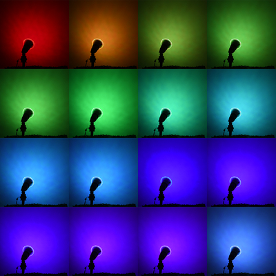 GLOBOSTAR® GARDENPAR 60233 Σποτ E27 PAR38 Σκληρού Υάλου με IR Ασύρματο Χειριστήριο LED 18W 1200lm 60° AC 220-240V Αδιάβροχο IP65 Πολύχρωμο RGB Dimmable - Μ12 x Π12 x Υ13cm - 3 Χρόνια Εγγύηση