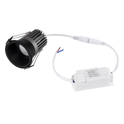 GLOBOSTAR® MICRO-B 60245 Χωνευτό Downlight Σποτ LED 7W 875lm 38° AC 220-240V IP20 Θερμό Λευκό 2700K - Bridgelux COB Chip & TÜV SÜD Driver - Μαύρο Ματ - Μ6 x Π6 x Υ7.8cm / Q5cm - 5 Χρόνια Εγγύηση