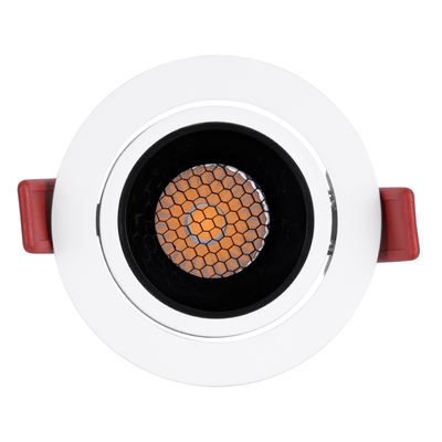 GLOBOSTAR® LEO-R 60282 Χωνευτό Κινούμενο Downlight Σποτ με Honeycomb Anti Glare Reflector LED 10W 1300lm 38° AC 220-240V IP20 Φυσικό Λευκό 4500K - Bridgelux COB Chip & TÜV SÜD Driver - Λευκό & Μαύρο Ματ - Μ8.5 x Π8.5 x Υ6.6cm / Q7.5cm - 5 Χρόνια Εγγύηση
