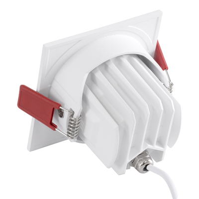 GLOBOSTAR® LEO-SQ 60290 Χωνευτό Κινούμενο Downlight Σποτ με Honeycomb Anti Glare Reflector LED 10W 1300lm 38° AC 220-240V IP20 Φυσικό Λευκό 4500K - Bridgelux COB Chip & TÜV SÜD Driver - Λευκό Ματ - Μ8.5 x Π8.5 x Υ6.6cm / Q7.5 x 7.5cm - 5 Χρόνια Εγγύηση