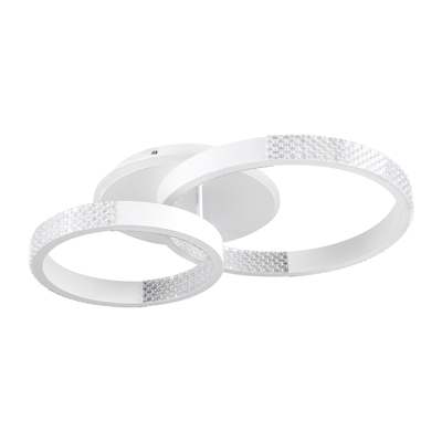 GLOBOSTAR® DIAMOND 61112 Μοντέρνο Φωτιστικό Οροφής LED 67W 8078lm 360° AC 220-240V IP20 Ρυθμιζόμενο Λευκό CCT με Χειριστήριο από 2700K έως 6000K Dimmable - Lumileds SMD Chip - Λευκό Ματ - Μ60 x Π40 x Υ14cm - 3 Χρόνια Εγγύηση