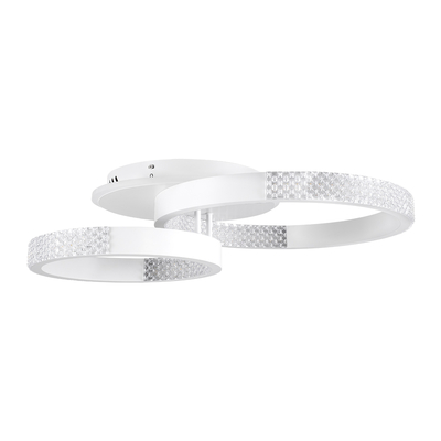 GLOBOSTAR® DIAMOND 61112 Μοντέρνο Φωτιστικό Οροφής LED 67W 8078lm 360° AC 220-240V IP20 Ρυθμιζόμενο Λευκό CCT με Χειριστήριο από 2700K έως 6000K Dimmable - Lumileds SMD Chip - Λευκό Ματ - Μ60 x Π40 x Υ14cm - 3 Χρόνια Εγγύηση