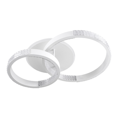 GLOBOSTAR® DIAMOND 61112 Μοντέρνο Φωτιστικό Οροφής LED 67W 8078lm 360° AC 220-240V IP20 Ρυθμιζόμενο Λευκό CCT με Χειριστήριο από 2700K έως 6000K Dimmable - Lumileds SMD Chip - Λευκό Ματ - Μ60 x Π40 x Υ14cm - 3 Χρόνια Εγγύηση