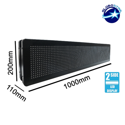 GLOBOSTAR® DISPLAY 90301 Κυλιόμενη Ψηφιακή Επιγραφή P10 Διπλής Όψης LED AC 220-240V Αδιάβροχο IP65 Κόκκινο - WiFi Control μέσω FK APP - Αισθητήρας Θερμοκρασίας & Υγρασίας - Μ104 x Π12 x Υ20cm - 2 Χρόνια Εγγύηση