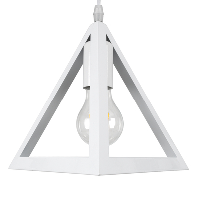 GLOBOSTAR® TRIANGLE 00612 Μοντέρνο Κρεμαστό Φωτιστικό Οροφής με Ντουί 2 x E27 AC 220-240V IP20 - Λευκό - Μ60 x Π22 x Y130cm