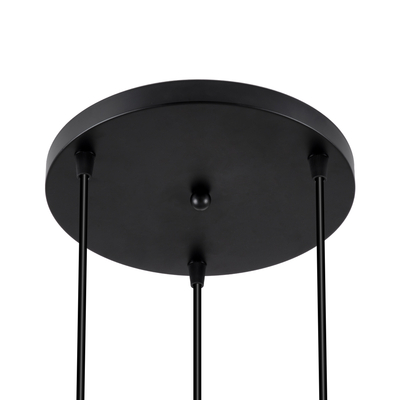 GLOBOSTAR® DILLON 00626 Μοντέρνο Κρεμαστό Φωτιστικό Οροφής με Ντουί 3 x E27 AC 220-240V IP20 - Μαύρο & Μπεζ - Μ26 x Π26 x Υ130cm