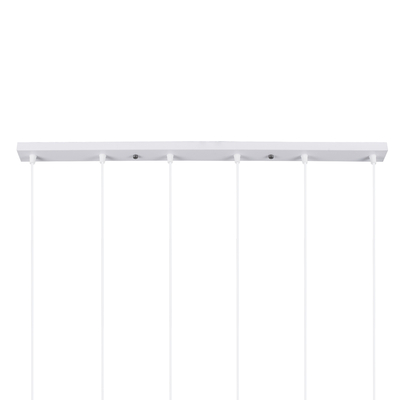 GLOBOSTAR® DILLON 00633 Μοντέρνο Κρεμαστό Φωτιστικό Οροφής με Ντουί 6 x E27 AC 220-240V IP20 - Λευκό & Μπεζ - Μ84 x Π14 x Υ130cm