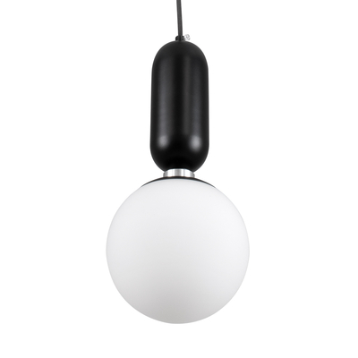 GLOBOSTAR® MAVERICK 00945 Μοντέρνο Κρεμαστό Φωτιστικό Οροφής με Ντουί 1 x E27 AC 220-240V IP20 - Μαύρο & Λευκό - Μ15 x Π15 x Υ33cm