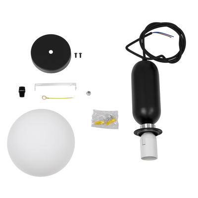 GLOBOSTAR® MAVERICK 00945 Μοντέρνο Κρεμαστό Φωτιστικό Οροφής με Ντουί 1 x E27 AC 220-240V IP20 - Μαύρο & Λευκό - Μ15 x Π15 x Υ33cm