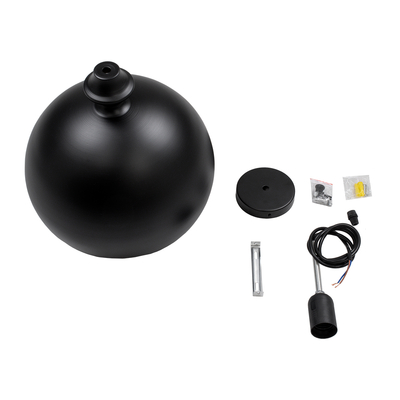 GLOBOSTAR® ROCKFORD 01287-B Μοντέρνο Κρεμαστό Φωτιστικό Οροφής με Ντουί 1 x E27 AC 220-240V IP20 - Μαύρο & Χρυσό - Μ24 x Π24 x Y27cm